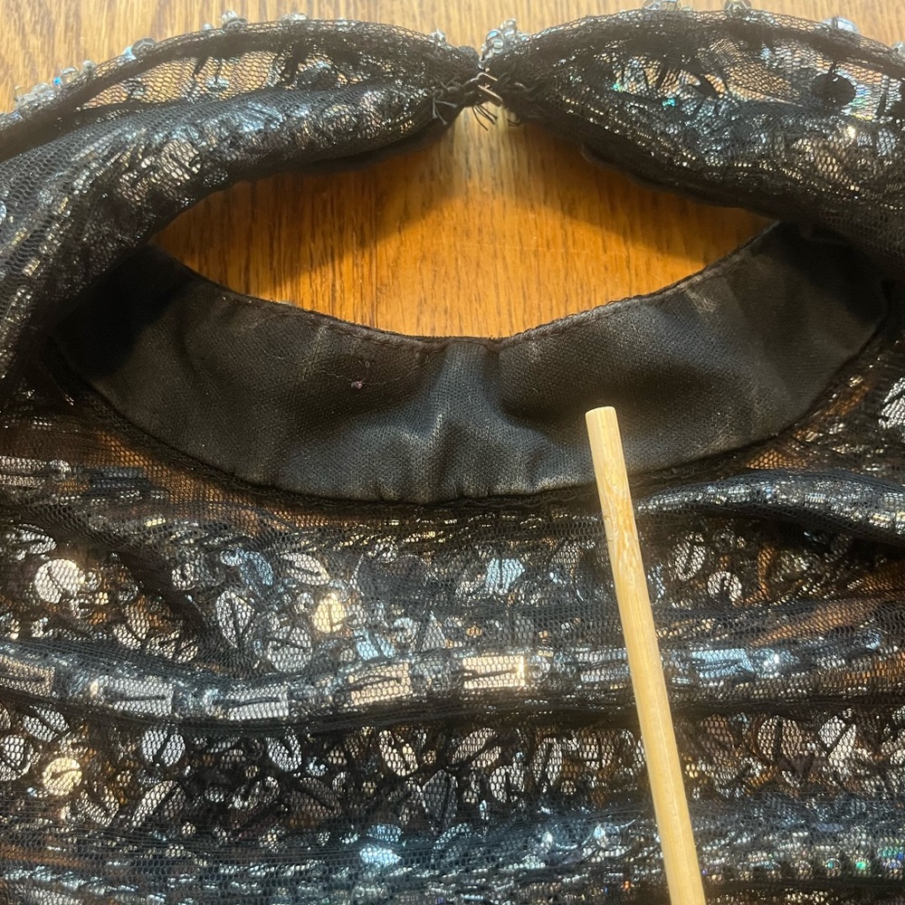 LAST CALL Vintage Jovani Rhinestone Beaded Sheer Halter Top Size 6 Iridescent - Picture 10 of 12